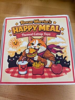 Rescue Warrior's Happy Meal Themed Catnip Toy - Orange & Red